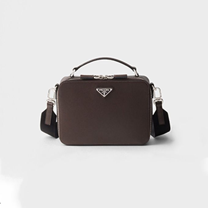 prada brique saffiano leather box crossbody bag